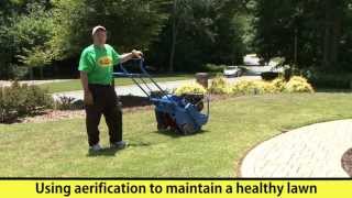 Howto Aerate a Lawn with a Core Aerator and Topdress with Compost [upl. by Marquet634]