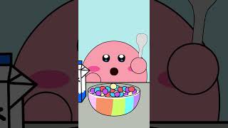 Kirby Animation  Rainbow Cereal amp Chocolate Ball Mukbang shorts [upl. by Lorrac]