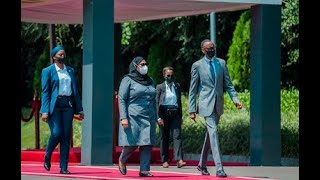 President Kagame welcomes President Suluhu Hassan at Urugwiro Village [upl. by Paff]