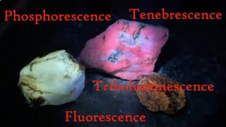 Examples of fluorescence phosphorescence tenebrescence triboluminescence [upl. by Aidyl]