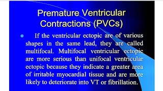 شرح premature ventricular contraction تمريض الحالات الحرجه فرقه تانيه كليات التمريض [upl. by Etac]