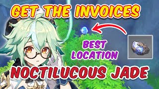 How to quotGet the invoicesquot amp where to find Noctilucous jade location on map  Genshin Impact [upl. by Gracye825]