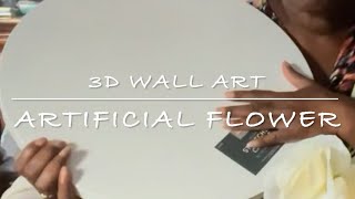 3D wall art DIY with Artificial Flowers amp Plaster [upl. by Yadnil]