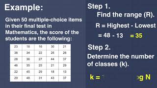 Constructing Frequency Distribution Table Sturges Formula [upl. by Somar]