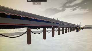 Amtrak 205 passes by the level crossing at Folkston GA on Roblox 11224 [upl. by Aronson]