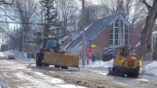 Case 721G Loaders X2 New Larue D50 Prinoth SW4S  Montreal Snow Removal Operation [upl. by Enneite]