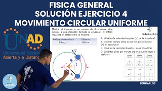 Ejercicio Movimiento circular uniforme Fisica General UNAD tarea 1 [upl. by Kareem]