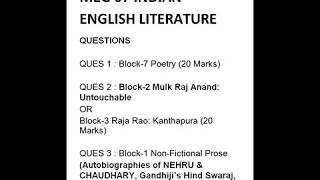 How to Crack MEG07 INDIAN ENGLISH LITERATURE [upl. by Hendrick]