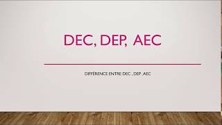 DEC  DEP  AEC [upl. by Haisi]