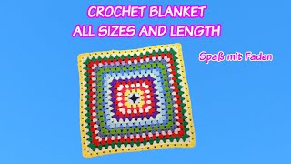 CROCHET BLANKET  ALL SIZES AND LENGTHS [upl. by Uba833]