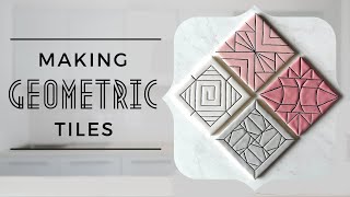 How to Make Geometric Ceramic Tiles  Cuerda Seca Technique 4 Designs [upl. by Elbert]