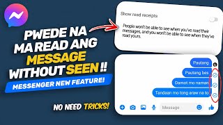 NEW Update ni Messenger Read without Seen  Messenger New Feature [upl. by Keyes]