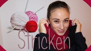 Stricken lernen für Anfänger  Schal  Rundschal  Anleitung  DIY  selber machen  Tutorial [upl. by Nillek75]