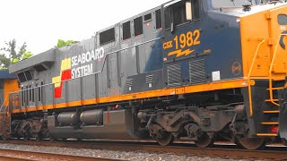 CSX Intermodal Train Meet with Seaboard System Heritage Unit Leading [upl. by Ettelegna]