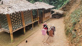 How to make a wooden clothes drying rack and harvest green vegetables to sell  Lý Thị Viện [upl. by Aissac204]