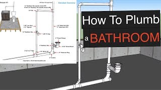 How To Plumb a Bathroom with free plumbing diagrams [upl. by Dnomad882]