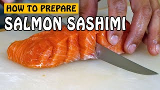 Fish Recipe Prepping Salmon Sashimi [upl. by Lorak]