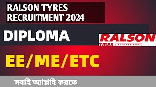 RALSON TYRES RECRUITMENT 2024 ELIGIBILITY  SALARY  HOW TO APPLY [upl. by Yelkao]