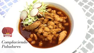 Pozole Rojo de Pollo  Chicken Pozole [upl. by Redyr]