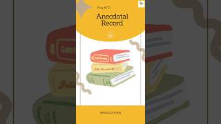 Anecdotal Record Assessment for Learning  Assessment of the Learning Process 🏷️ [upl. by Ajssatsan504]