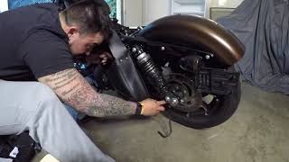 Willie amp Max Swing Arm Bag Installation  HarleyDavidson Iron883 [upl. by Ilatan]