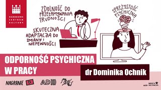 Odporność psychiczna w pracy  Webinarium NCK [upl. by Nagear]