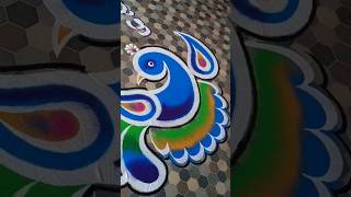 HAPPY NEW YEAR 🎊  Peacock Rangoli Designs 🦚 Peacock design rangoli art [upl. by Lantz]