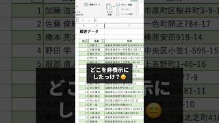 行列の非表示、もう使わないで！ excel エクセル shorts [upl. by Cirda]