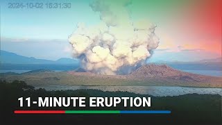 Time lapse 11minute eruption of Taal Volcano on October 2  ABSCBN News [upl. by Shimberg]