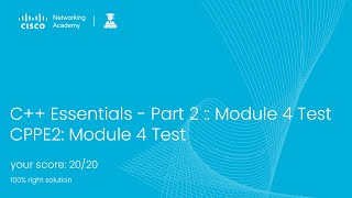 C Essentials  Part 2  Module 4 Test  CISCO NETACAD CPPE 2 2023 cisco vu module4 [upl. by Flavio]