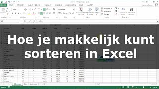 Hoe je makkelijk kunt sorteren in Excel [upl. by Hassett]