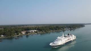 The MS Hamburg cruise ship traveling the South Channel along Harsens Island Michigan [upl. by Doralynne]