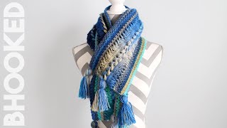 Waves Hairpin Lace Crochet Scarf StepbyStep Tutorial [upl. by Luht385]