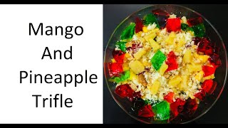 How to make a Fruit Trifle  Mango Dessert  Mango Pineapple Trifle  Recipe  Kitchen Experiments [upl. by Anuska]