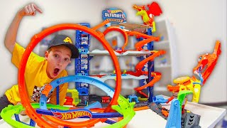 Father amp Son GET BIGGEST CAR GARAGE EVER  Hot Wheels Lets Race [upl. by Beckerman]