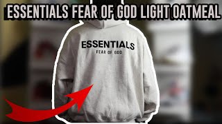 IS THE FEAR OF GOD ESSENTIALS LIGHT OATMEAL HOODIE WORTH IT ON BODY [upl. by Atikin]