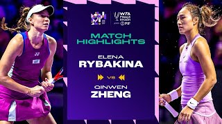 Elena Rybakina vs Zheng Qinwen  2024 WTA Finals Riyadh Group Stage  Match Highlights [upl. by Mainis]