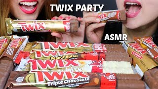 ASMR TWIX PARTY CHOCOLATE BARS  ICE CREAM BARS 트윅스 초콜릿 리얼사운드 먹방  KimampLiz ASMR [upl. by Maloy]