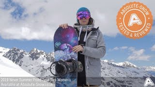 2018  2019  Never Summer Proto Type Two Womens Snowboard  Video Review [upl. by Emarie128]