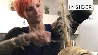 This Stylist Hacks Hair into a Fresh Cut [upl. by Nyral]