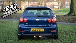 VW Golf R32 MK5 Stage 2  LOUD Exhaust and Acceleration [upl. by Sammer]