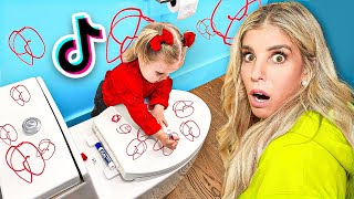 Daughter Destroys Bathroom Testing Viral Tik Tok Parenting Hacks [upl. by Arnelle]