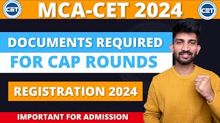 MCA CET Cap Rounds Process Documents Required  Documents Required for Mca Admissions 2024 [upl. by Aspia]