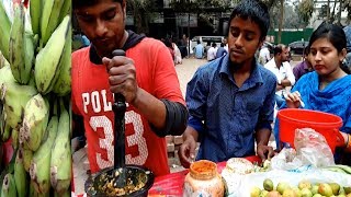 Bengali Street Food Kacha kola Vorta Masala Green Banana Boroi Tamarind mix chatney Street Food of D [upl. by Hotchkiss]