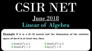 CSIR NET MATHEMATICS Linear Algebra  Theory Results and Solution of Linear Problem JUNE 2018 [upl. by Sihun]