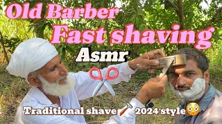 ASMR Fast Shaving cream No Razor🚫 blade With Barber is old public part249 [upl. by Chas]