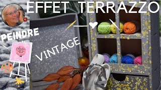 Comment peindre effet TERRAZZO vintage Déco Mini Armoire Rangement Plateau 🎨 Tuto DIY ©A63 [upl. by Adnimra]