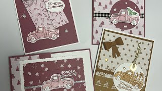 Kartenkurs Stampinup perfekterPickup Weihnachtskarte Pickupkarte [upl. by Leakim809]