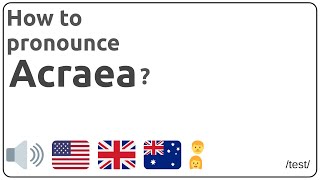 How to pronounce Acraea in english [upl. by Cogen]