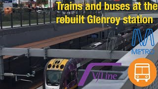 Trains and buses at the rebuilt Glenroy station [upl. by Adnorehs]